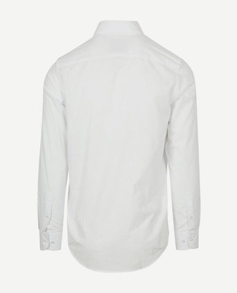Overhemd cotton slub wit