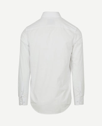 Overhemd cotton slub wit