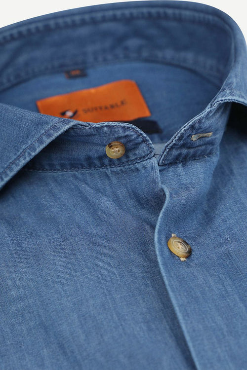 Suitable overhemd denim 156-7 | Slim-fit