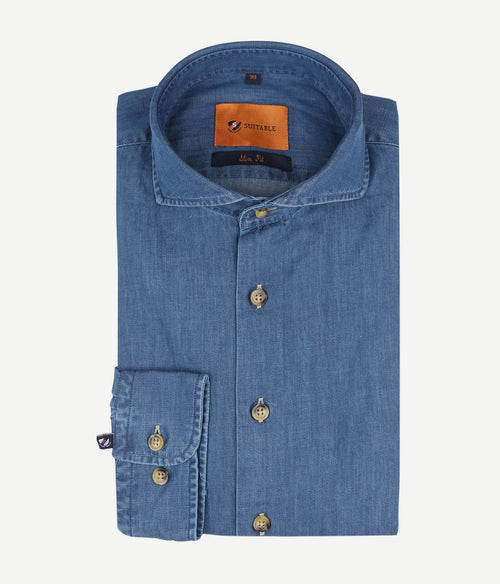Suitable overhemd denim 156-7 | Slim-fit