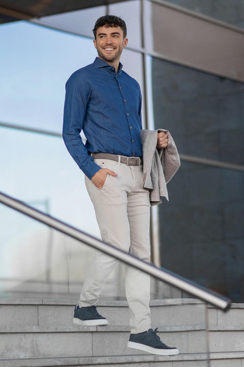 Suitable overhemd denim 156-7 | Slim-fit