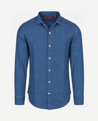 Overhemd denim blauw