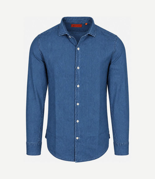 Overhemd denim blauw