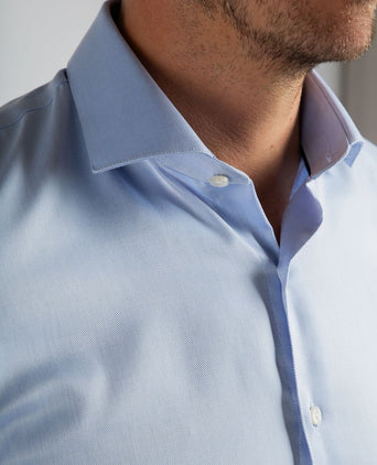 Suitable overhemd dubbelmanchet blauw | Slim-fit