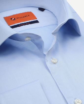 Suitable overhemd dubbelmanchet blauw | Slim-fit