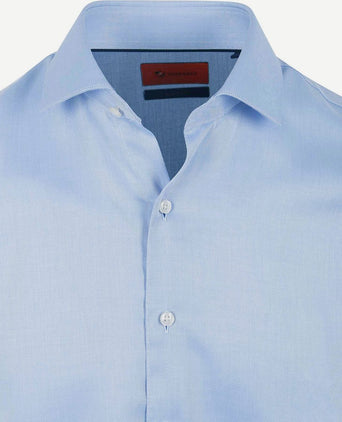 Overhemd dubbelmanchet blauw