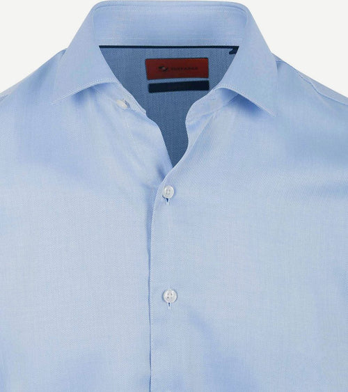 Suitable overhemd dubbelmanchet blauw | Slim-fit