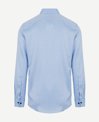 Overhemd dubbelmanchet blauw
