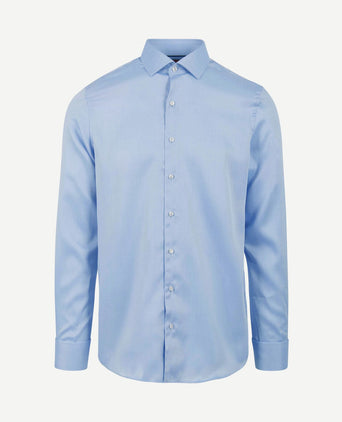 Overhemd dubbelmanchet blauw