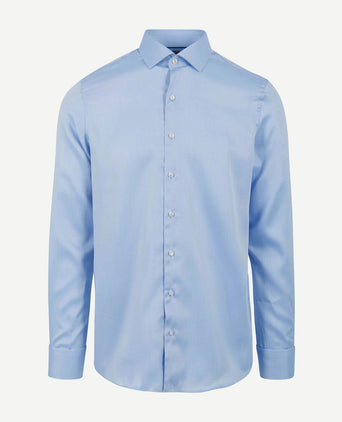 Suitable overhemd dubbelmanchet blauw | Slim-fit