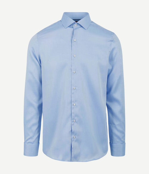 Suitable overhemd dubbelmanchet blauw | Slim-fit