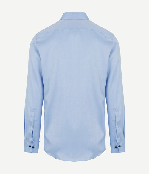 Suitable overhemd dubbelmanchet blauw | Slim-fit