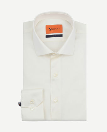 Suitable overhemd extra lange mouwen twill ecru | Slim-fit