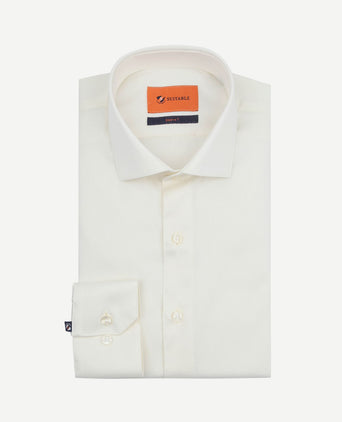 Overhemd extra lange mouwen twill ecru
