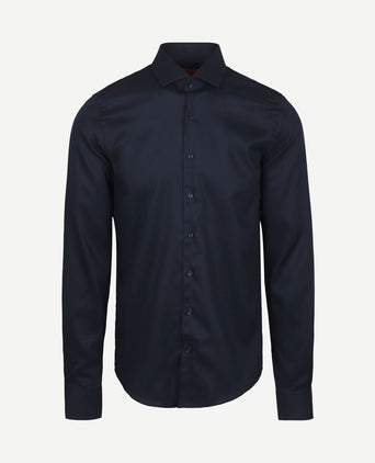 Overhemd extra lange mouwen twill donkerblauw