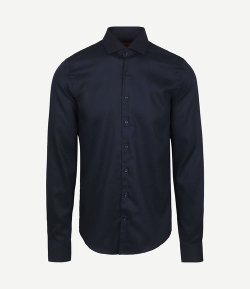 Overhemd extra lange mouwen twill donkerblauw