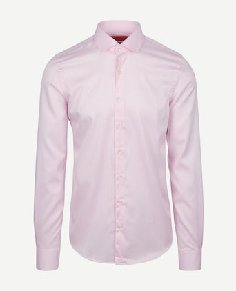 Suitable overhemd extra lange mouwen twill roze | Slim-fit