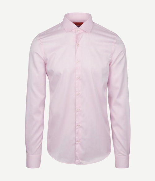Suitable overhemd extra lange mouwen twill roze | Slim-fit