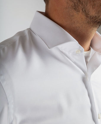 Suitable overhemd extra lange mouwen twill wit | Slim-fit