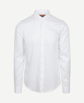 Overhemd extra lange mouwen twill wit