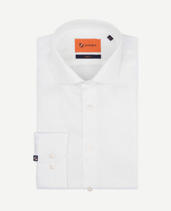 Overhemd extra lange mouwen twill wit