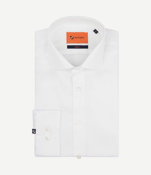 Overhemd extra lange mouwen twill wit