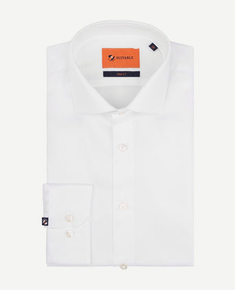 Overhemd extra lange mouwen twill wit