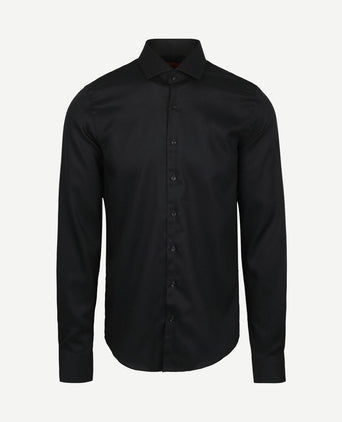Overhemd extra lange mouwen twill zwart