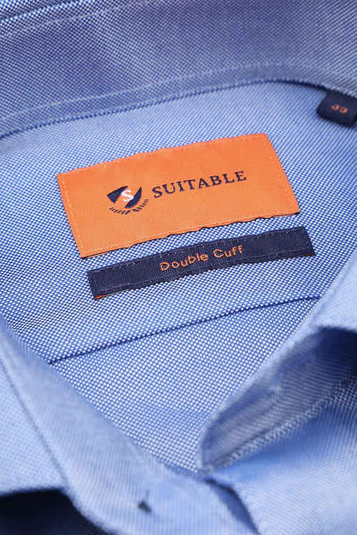 Suitable overhemd fijne ruit blauw dm22-02