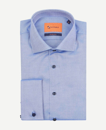 Suitable overhemd fijne ruit blauw dm22-02