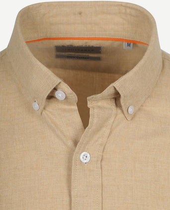 Suitable overhemd flanel beige | Slim-fit
