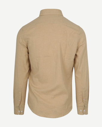 Suitable overhemd flanel beige | Slim-fit