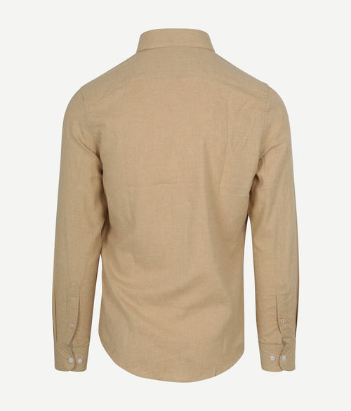 Suitable overhemd flanel beige | Slim-fit