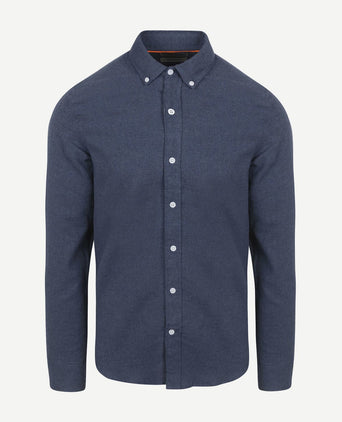 Suitable overhemd flanel donkerblauw | Slim-fit