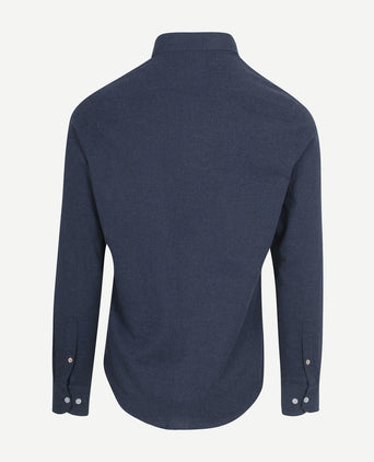 Suitable overhemd flanel donkerblauw | Slim-fit