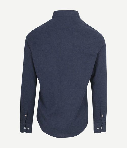 Suitable overhemd flanel donkerblauw | Slim-fit