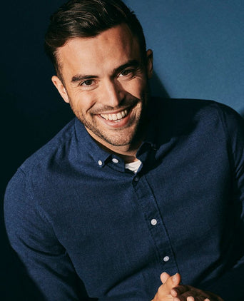 Suitable overhemd flanel donkerblauw | Slim-fit