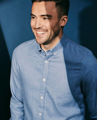 Suitable overhemd flanel lichtblauw | Slim-fit