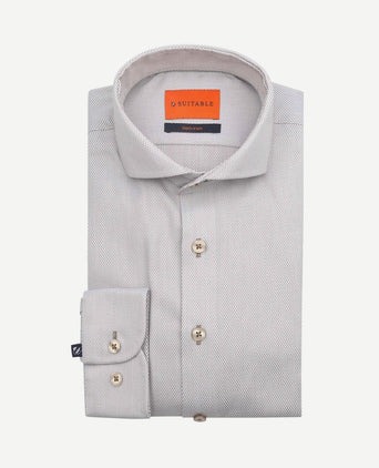 Overhemd jacquard luxe beige