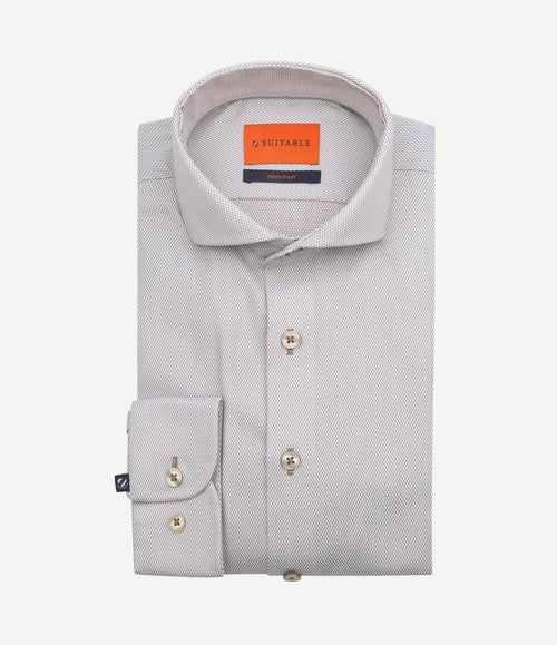 Overhemd jacquard luxe beige