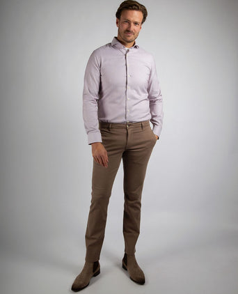 Suitable overhemd jacquard luxe beige | Slim-fit