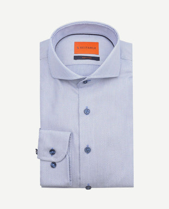 Overhemd jacquard luxe blauw