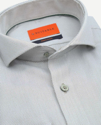 Suitable overhemd jacquard luxe groen | Slim-fit