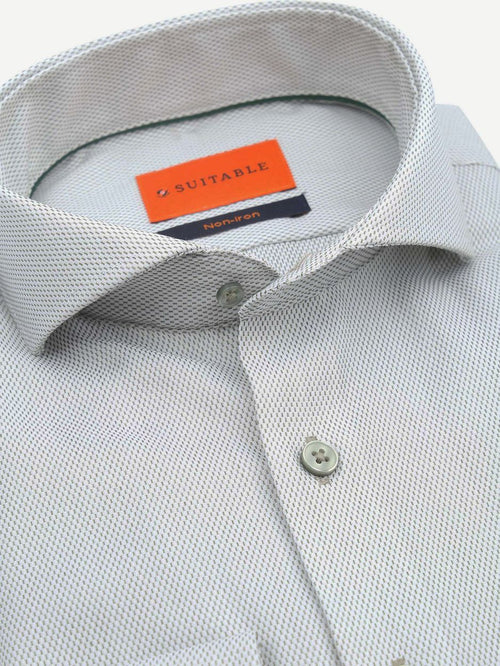 Suitable overhemd jacquard luxe groen | Slim-fit