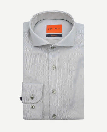 Suitable overhemd jacquard luxe groen | Slim-fit