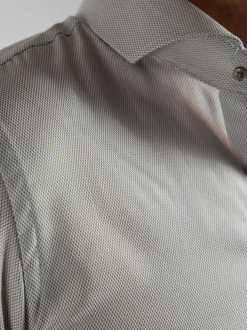 Suitable overhemd jacquard luxe groen | Slim-fit