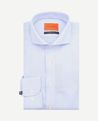 Overhemd jacquard luxe lichtblauw