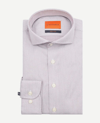 Suitable overhemd jacquard luxe rood | Slim-fit