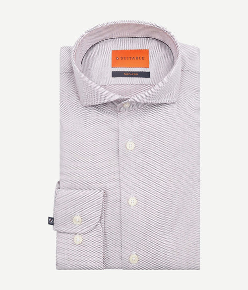 Suitable overhemd jacquard luxe rood | Slim-fit