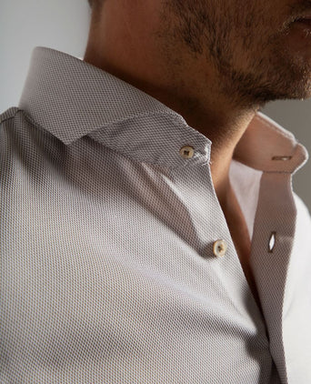 Suitable overhemd jacquard luxe rood | Slim-fit